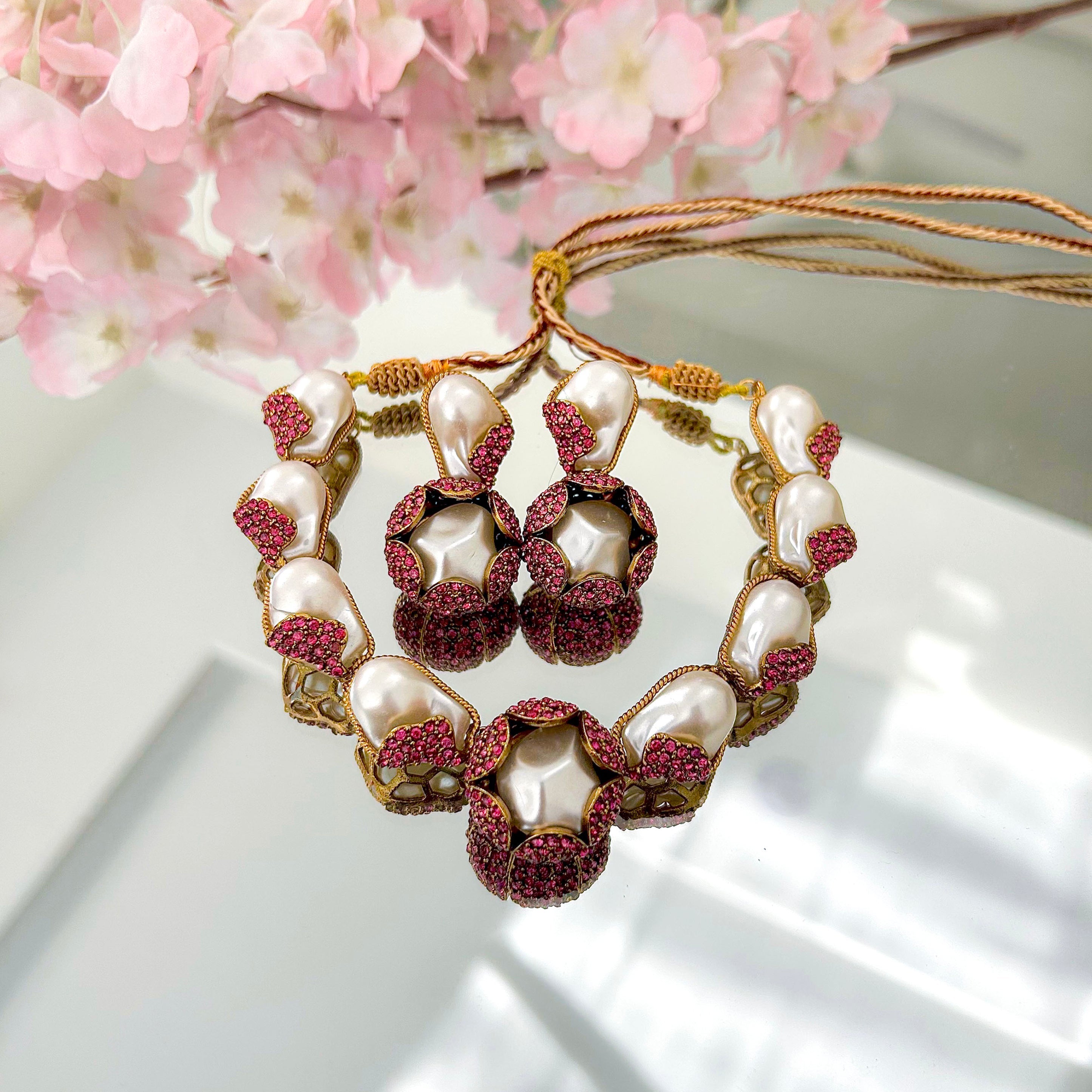 Moti-e-Phool Necklace Set – S-50